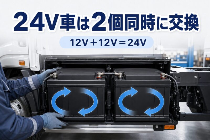 24V車は2個同時に交換