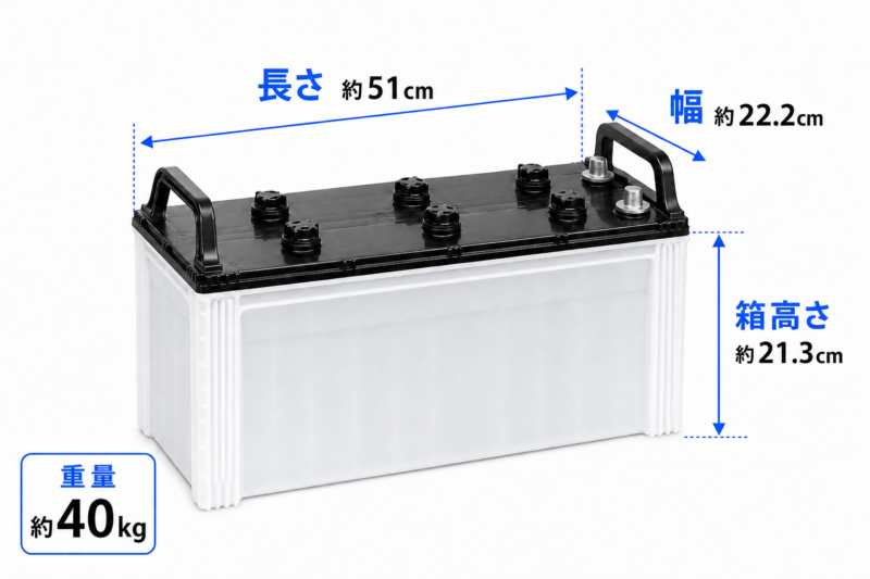 155G51バッテリーのサイズと重量