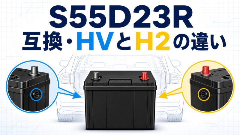 S55D23Rバッテリーの互換とHV・H2の違い